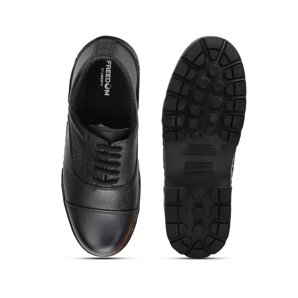 Freedom Casual (Black) POLICE Leather Oxford Shoes VEER-3 By Liberty