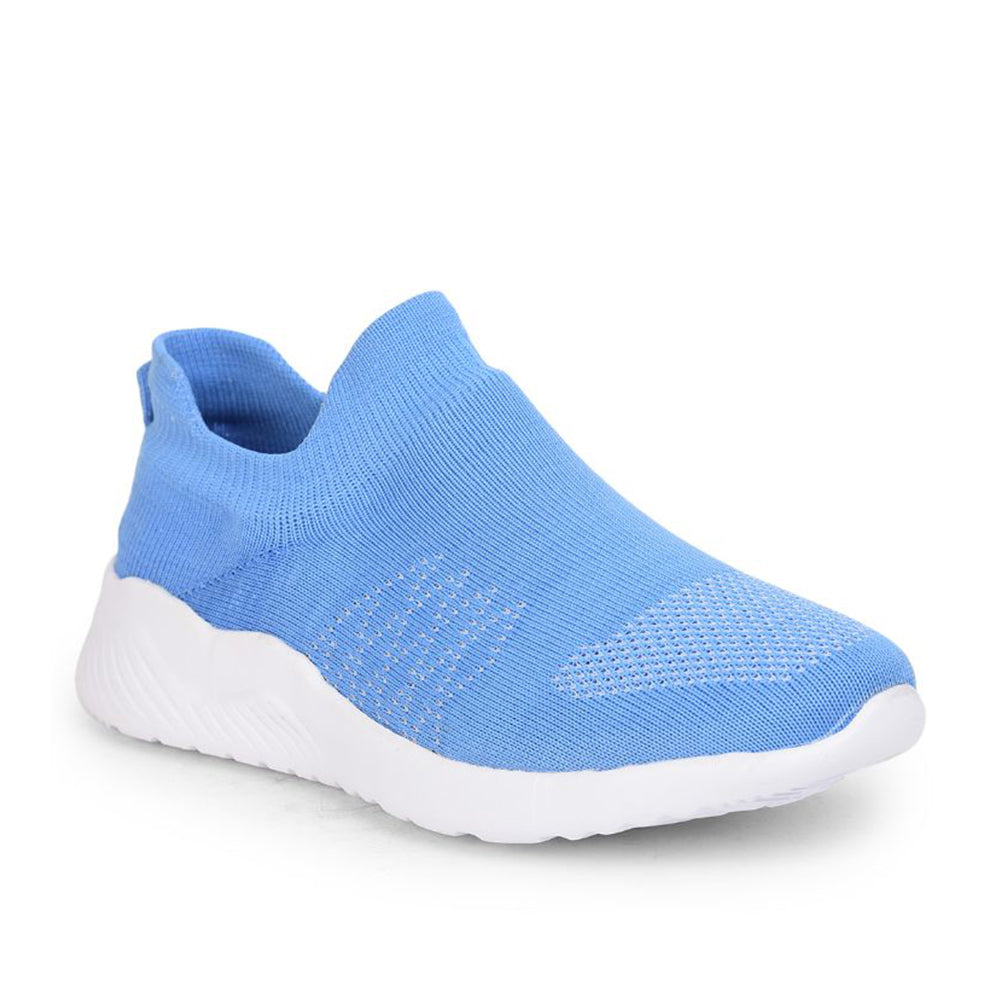 Force 1 Sports Non Lacing Shoe For Ladies ( S.Blue ) Rose-1E By Liberty