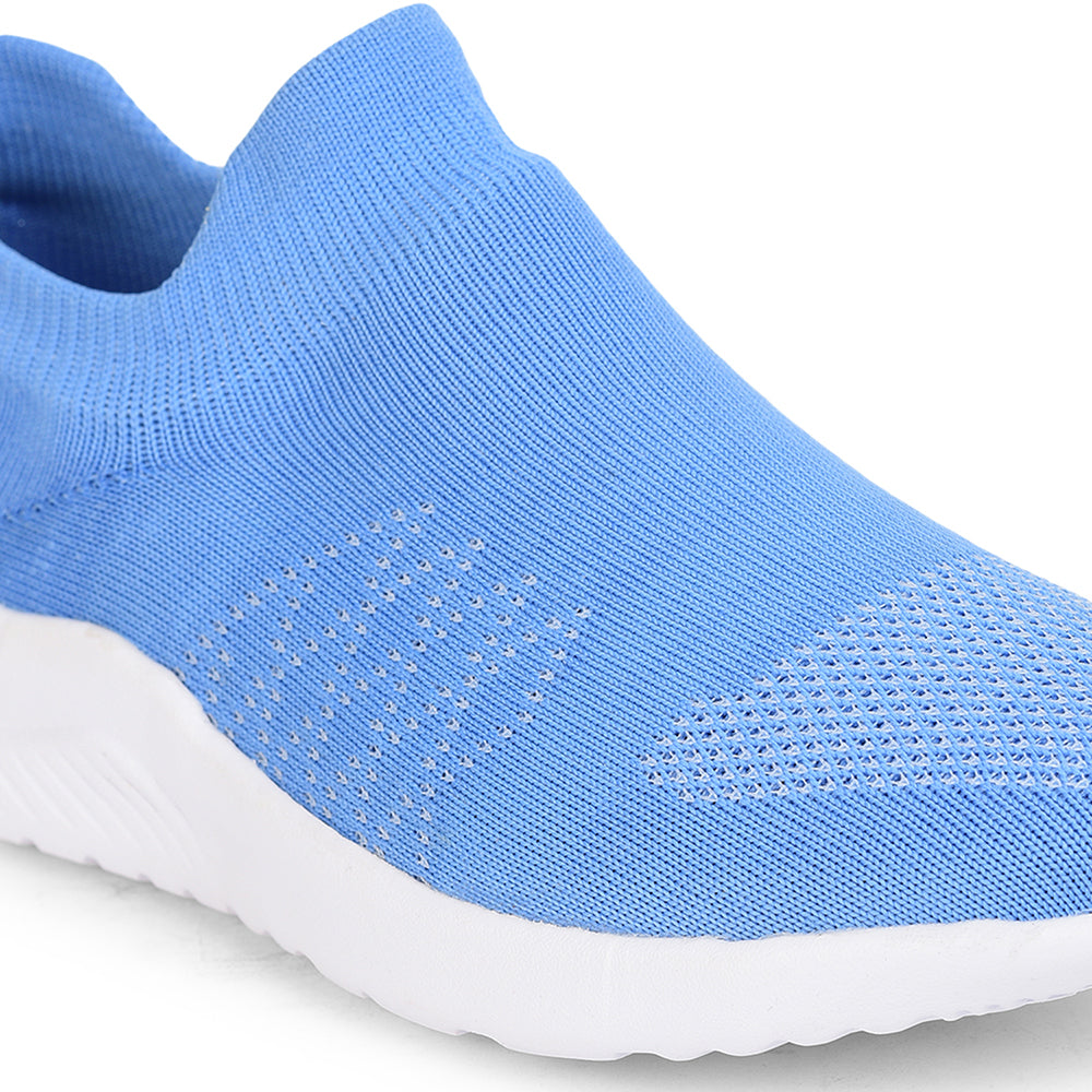 Force 1 Sports Non Lacing Shoe For Ladies ( S.Blue ) Rose-1E By Liberty