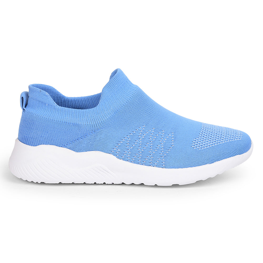 Force 1 Sports Non Lacing Shoe For Ladies ( S.Blue ) Rose-1E By Liberty