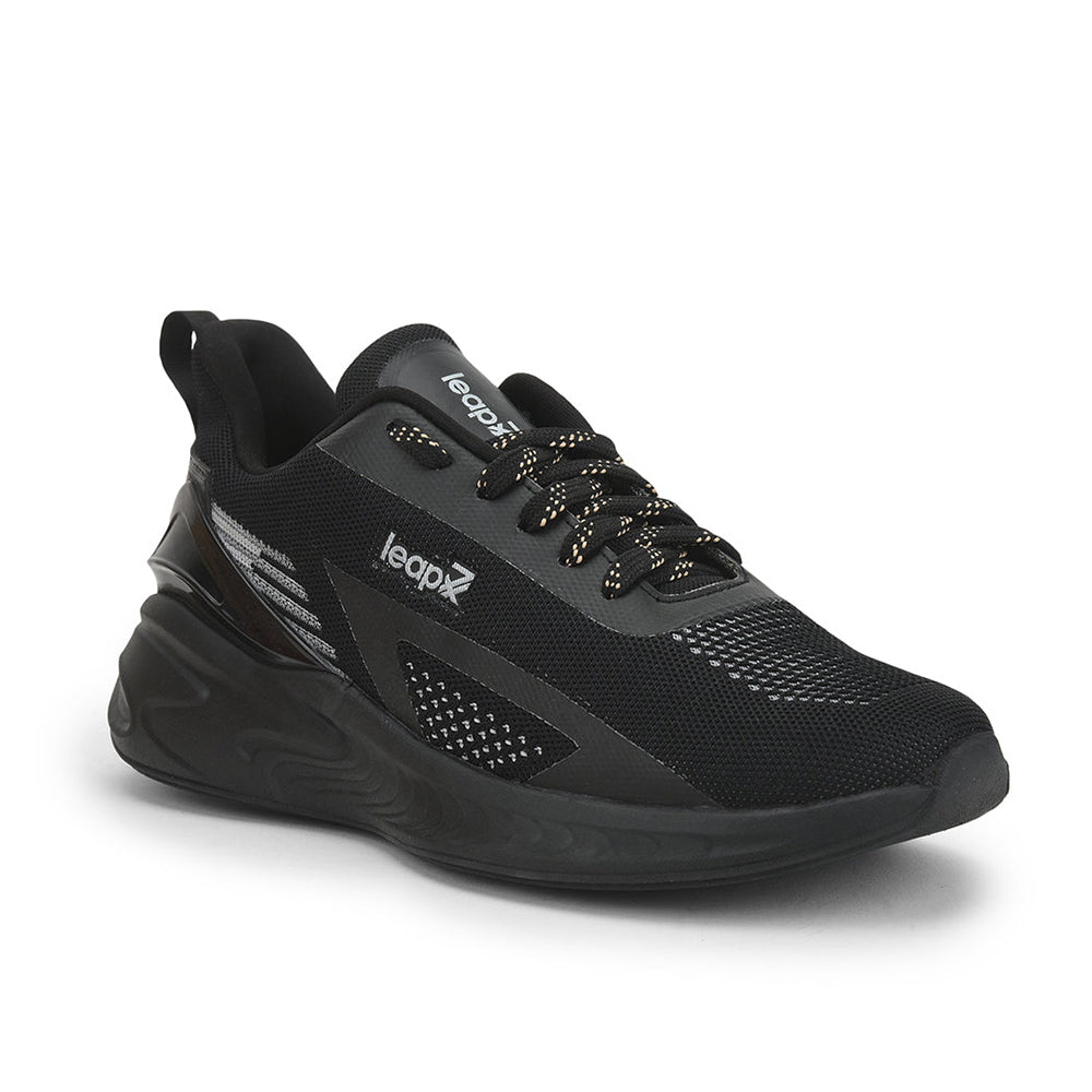 Leap7x Sports Lacing Shoe For Men ( Black ) REVOLVE By Liberty