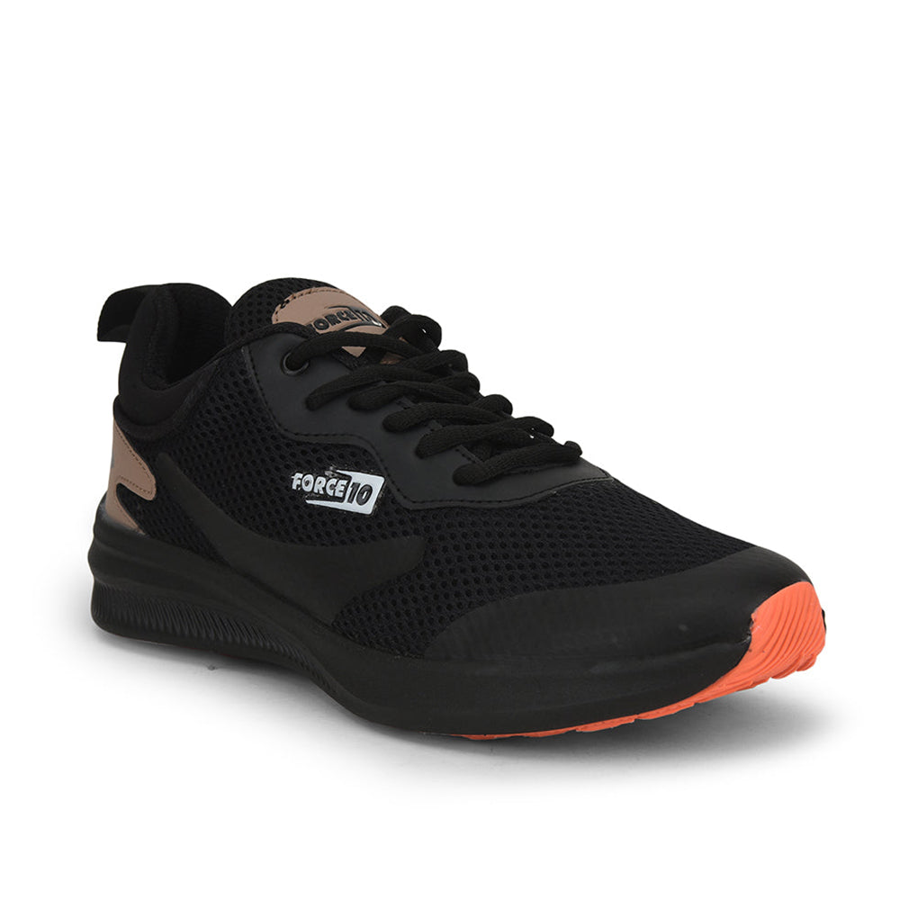 Force 1 Sports Walking Shoes For Men (Black) READY-E By Liberty