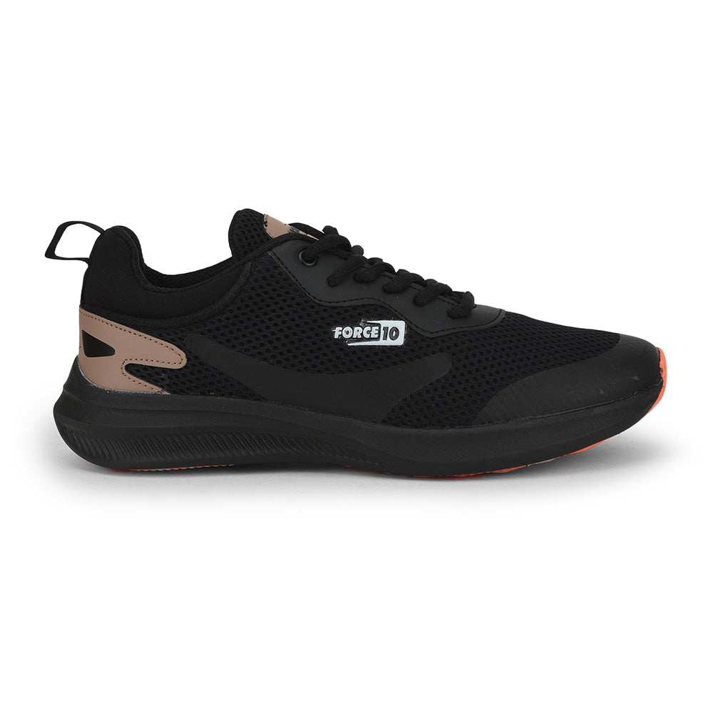 Force 1 Sports Walking Shoes For Men (Black) READY-E By Liberty