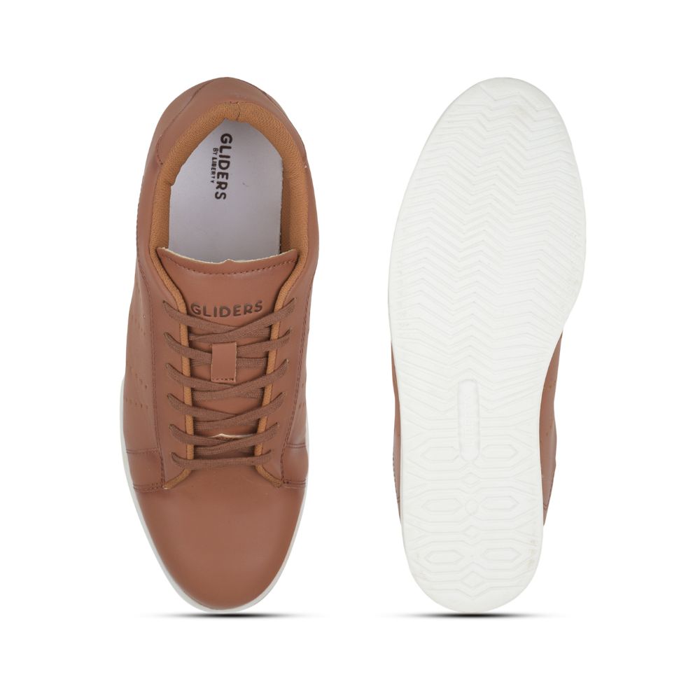 Gliders Casual Tan Lacing Sneakers For Men ANDERSON By Liberty