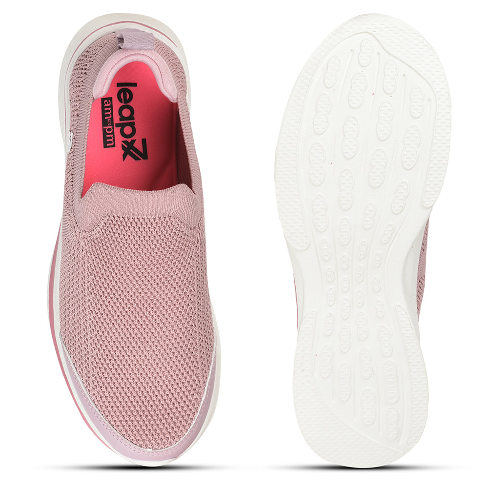 Leap7x By Liberty Ladies ATTITUDE-5 Pink Sports Non Lacing Shoes