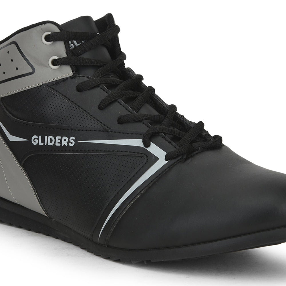 Gliders Casual Black Lacing Sneakers For Men RIDER-E By Liberty