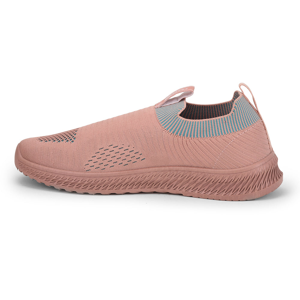 Force 1 Sports Non Lacing Shoe For Ladies (Peach) GRACE-4 By Liberty