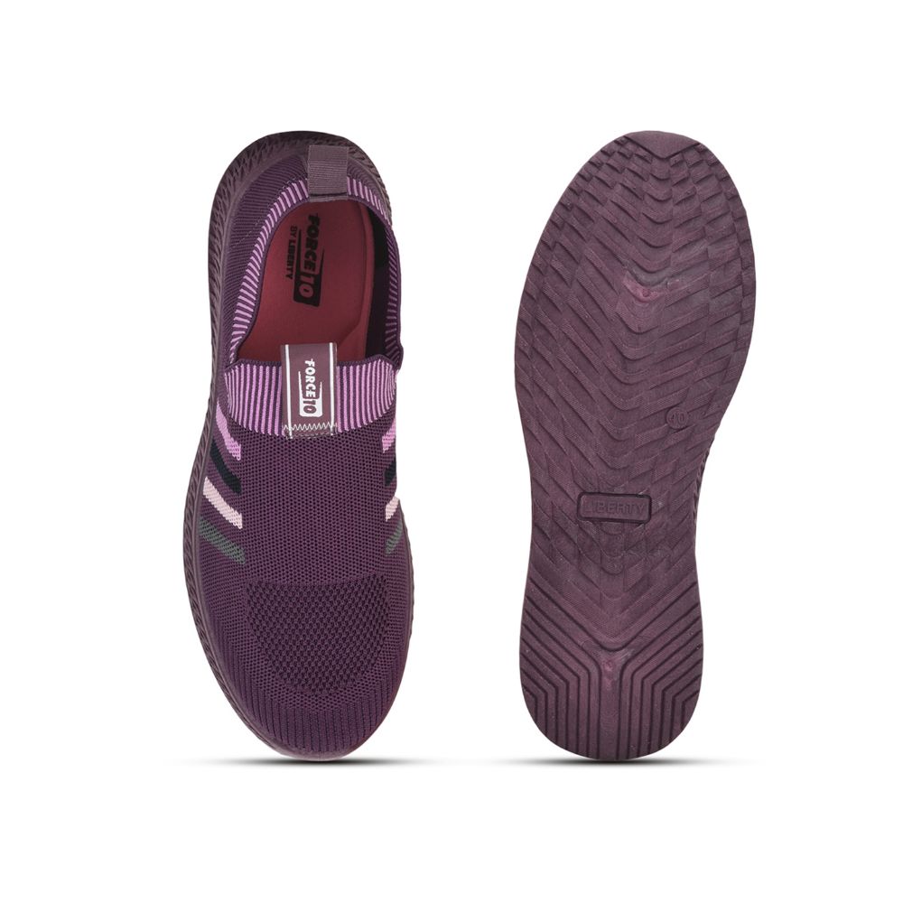 Force 1 Sports Non Lacing Shoe For Ladies (Purple) GRACE-7 By Liberty