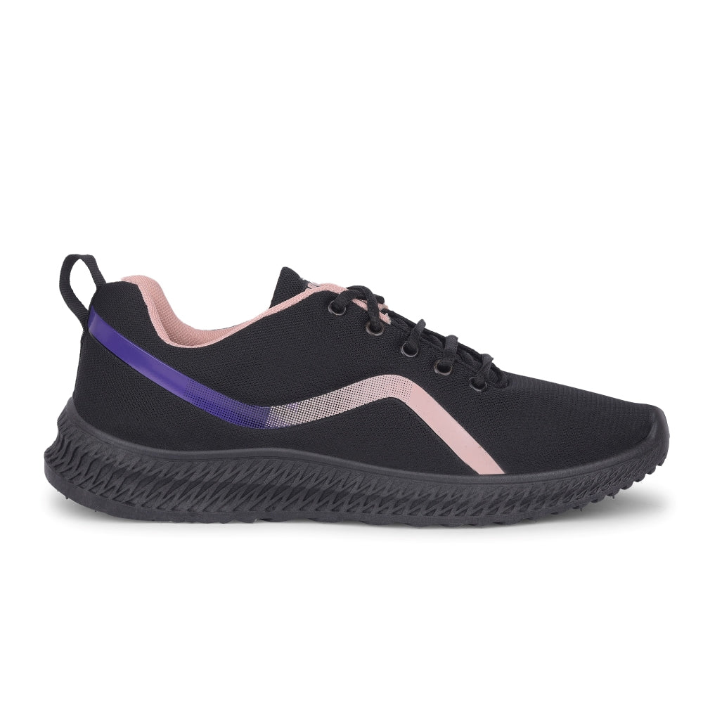 FORCE 1 By Liberty Women LYRA-2 Black Sports Lacing Shoes