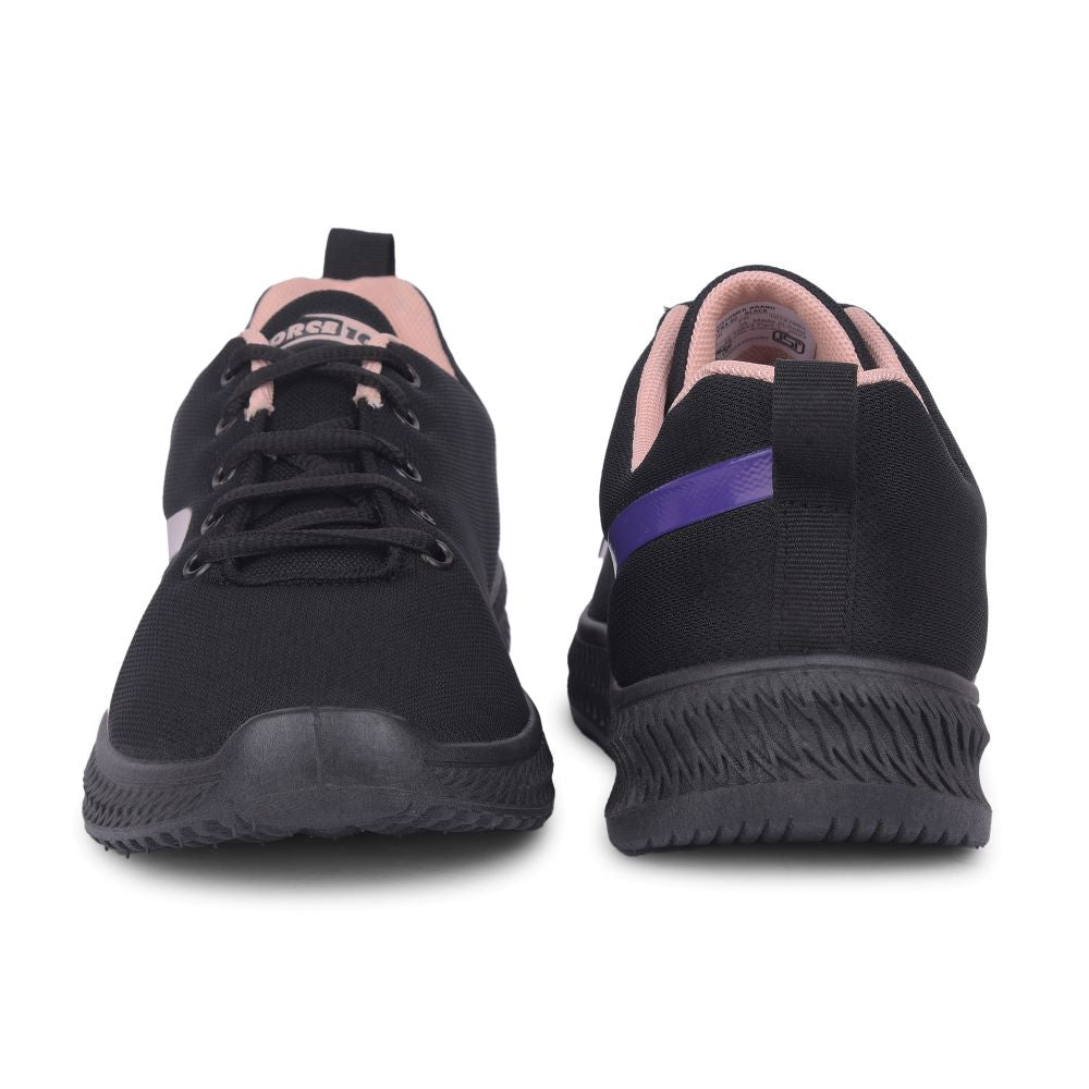 FORCE 1 By Liberty Women LYRA-2 Black Sports Lacing Shoes