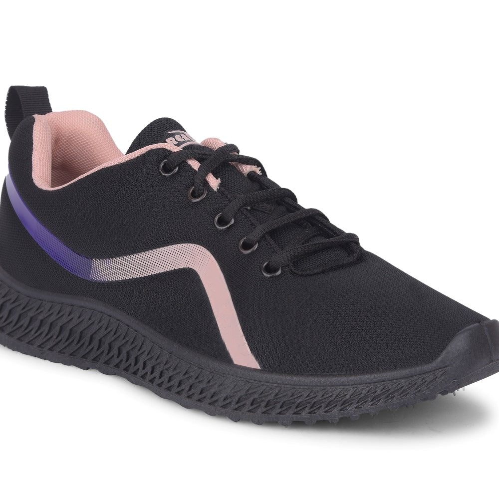 FORCE 1 By Liberty Women LYRA-2 Black Sports Lacing Shoes