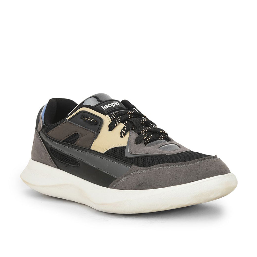 Leap7x Lacing Black Casual Shoes For Men MENTOR By Liberty