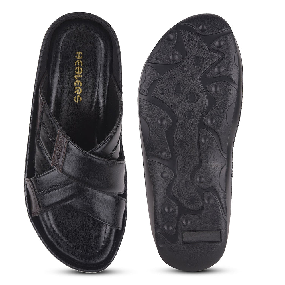 Healers By Liberty Mens STARC-2E Black Casual Slippers