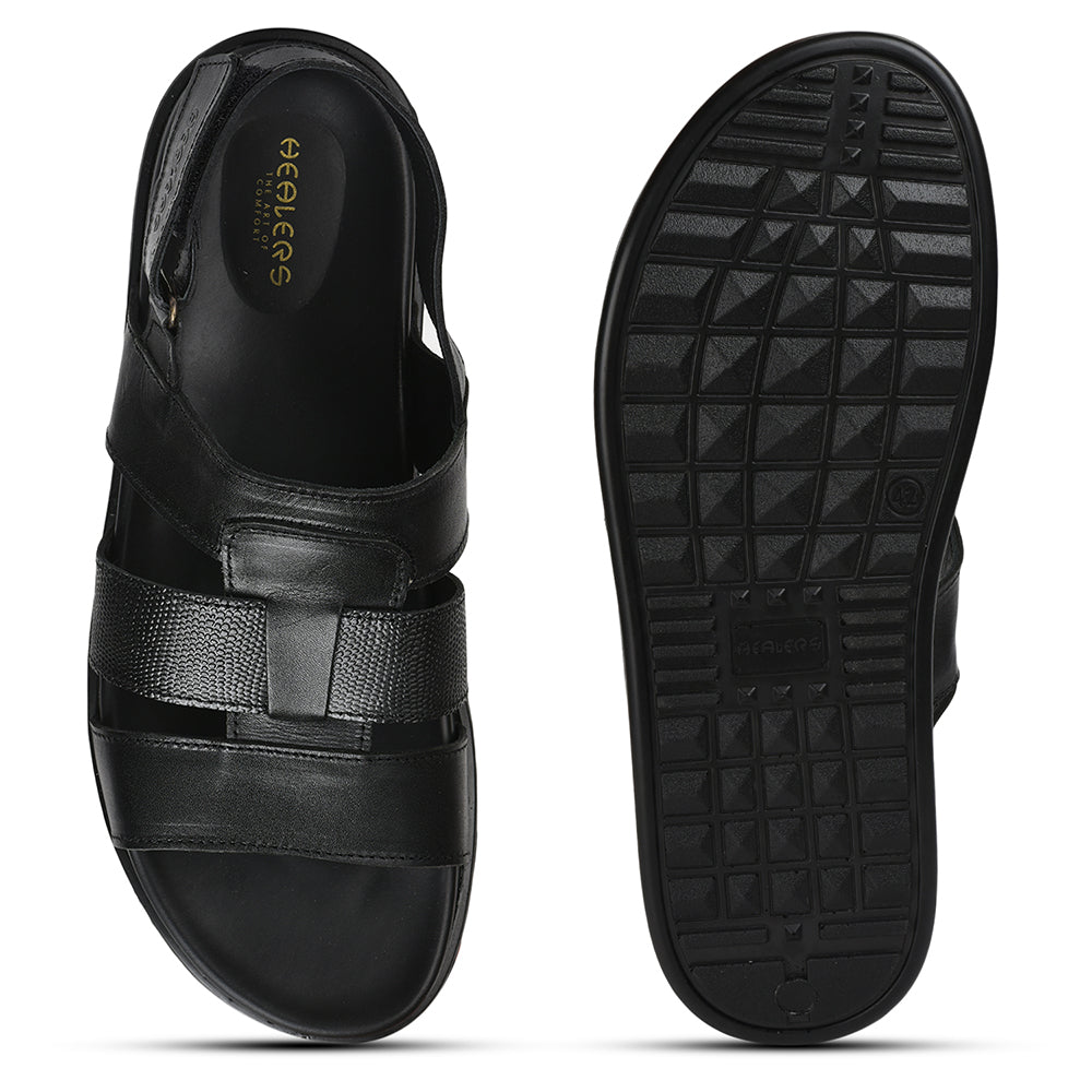 Healers By Liberty Men SOFT-4 Black Formal Sandal