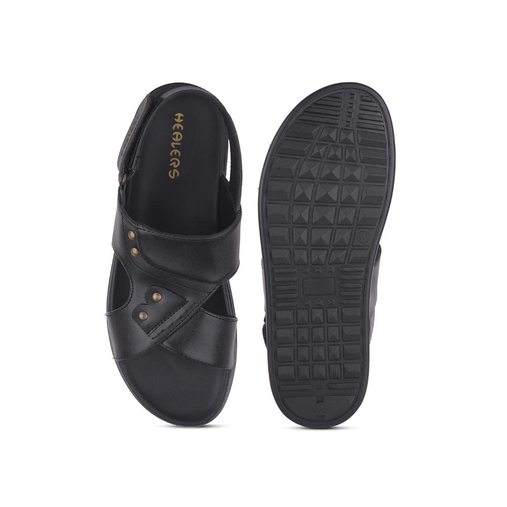 Healers Casual Black Sandal For Men DANVER-E By Liberty