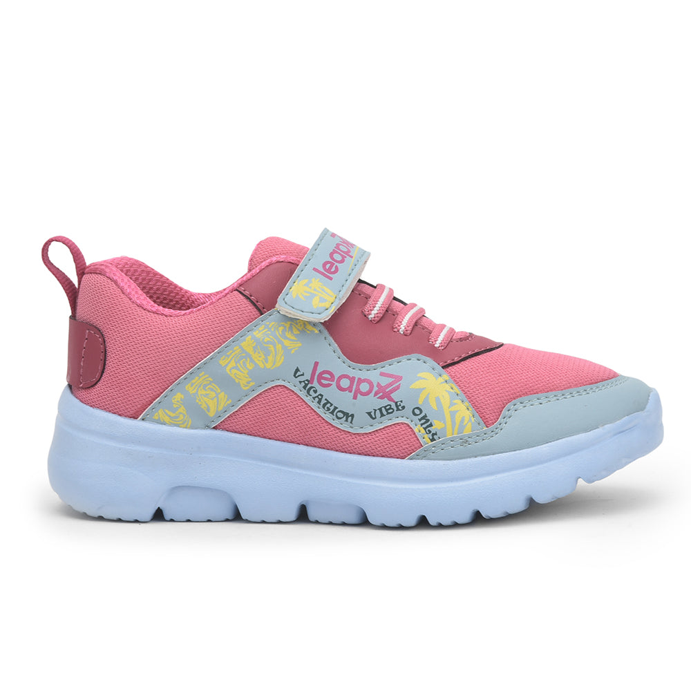 Leap7x Sports Non Lacing Shoes For Kids (Pink) TURBO-1E By Liberty