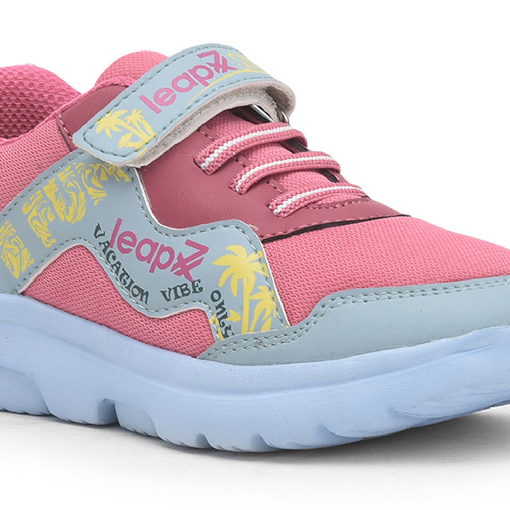 Leap7x Sports Non Lacing Shoes For Kids (Pink) TURBO-1E By Liberty