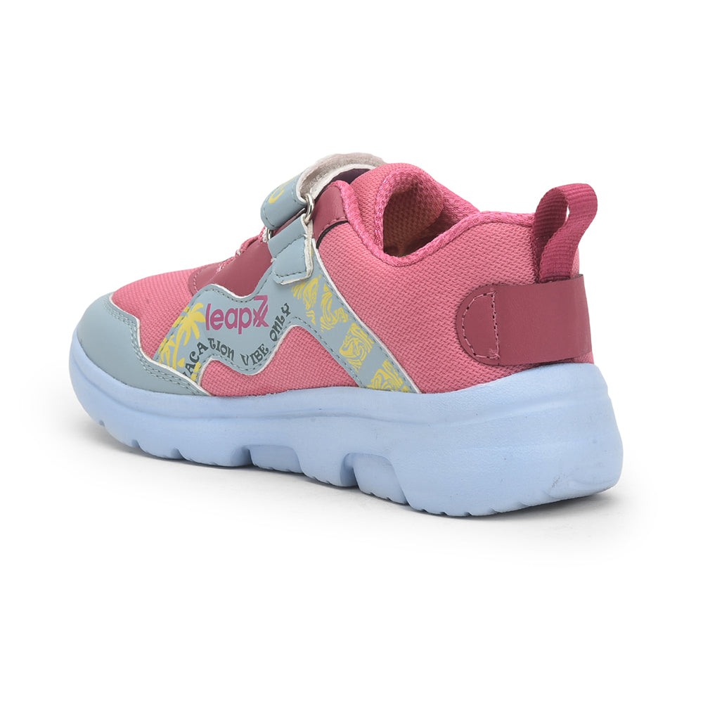 Leap7x Sports Non Lacing Shoes For Kids (Pink) TURBO-1E By Liberty