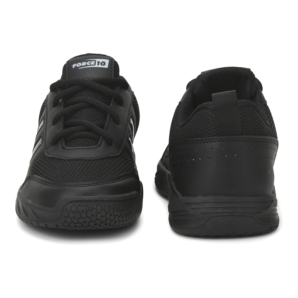 Force 1 By Liberty Kids SKOLGAME-L Black School Lacing Shoes