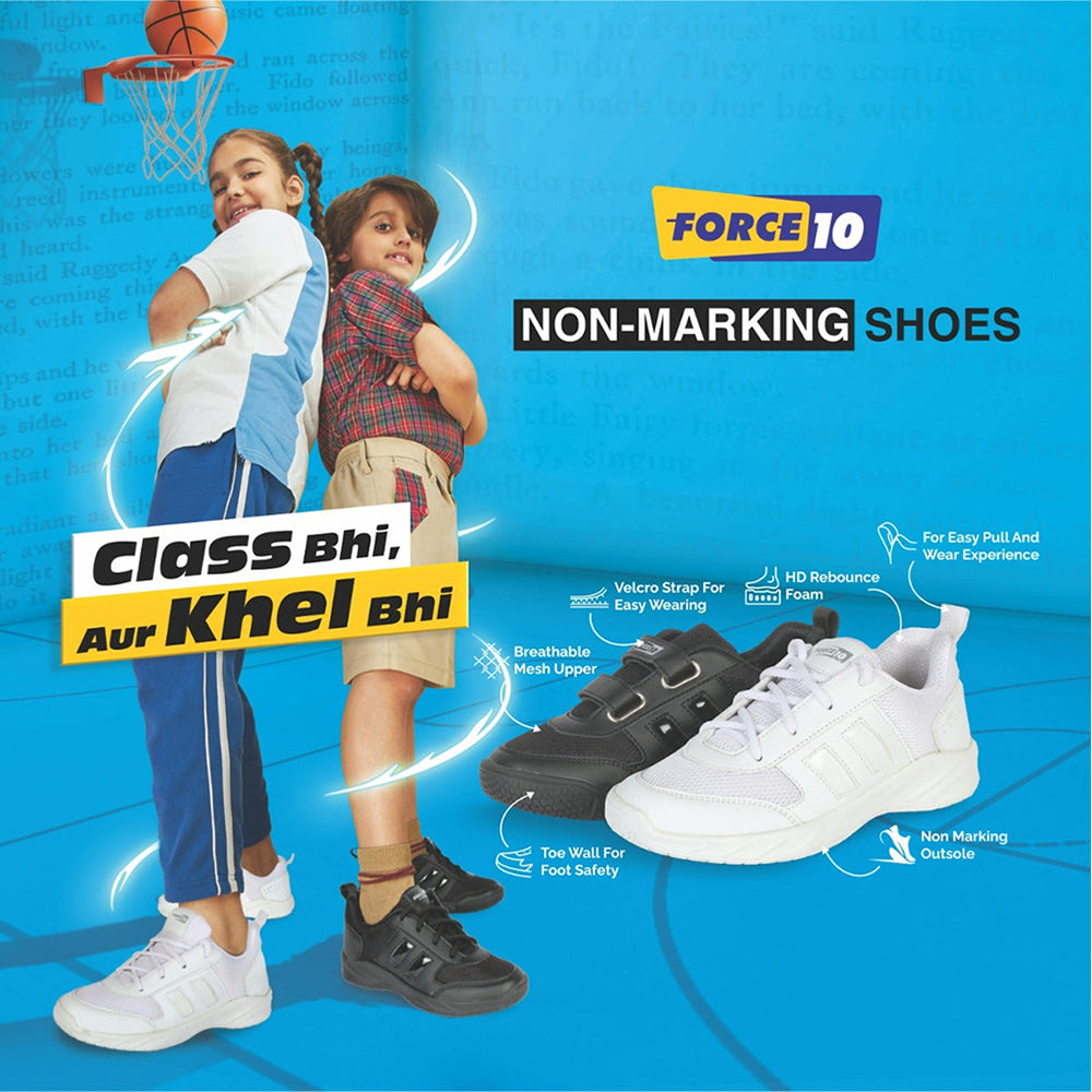 Force 1 By Liberty Kids SKOLGAME-L Black School Lacing Shoes