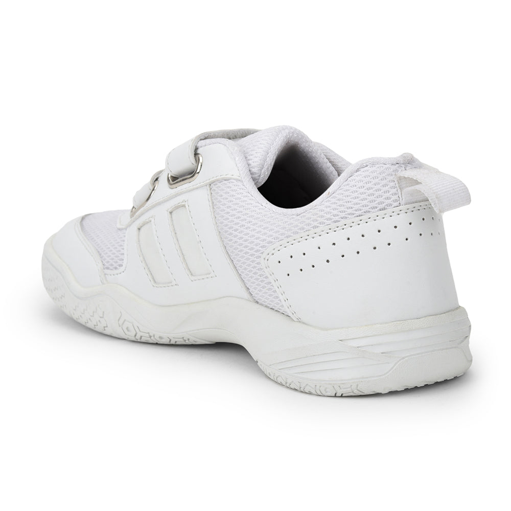 Force 1 By Liberty Kids SKOLGAME-V White School Non Lacing Shoes