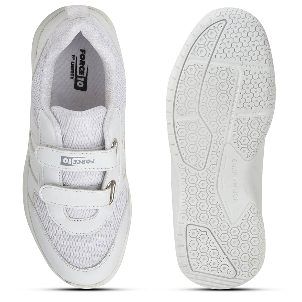 Force 1 By Liberty Kids SKOLGAME-V White School Non Lacing Shoes