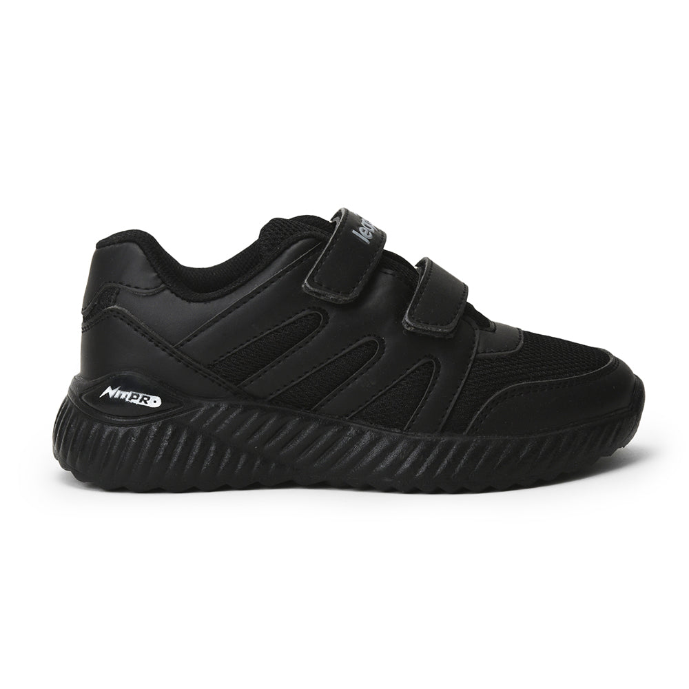 Leap7x By Liberty Kids NITSCHO-1V Black School Non Lacing Shoes