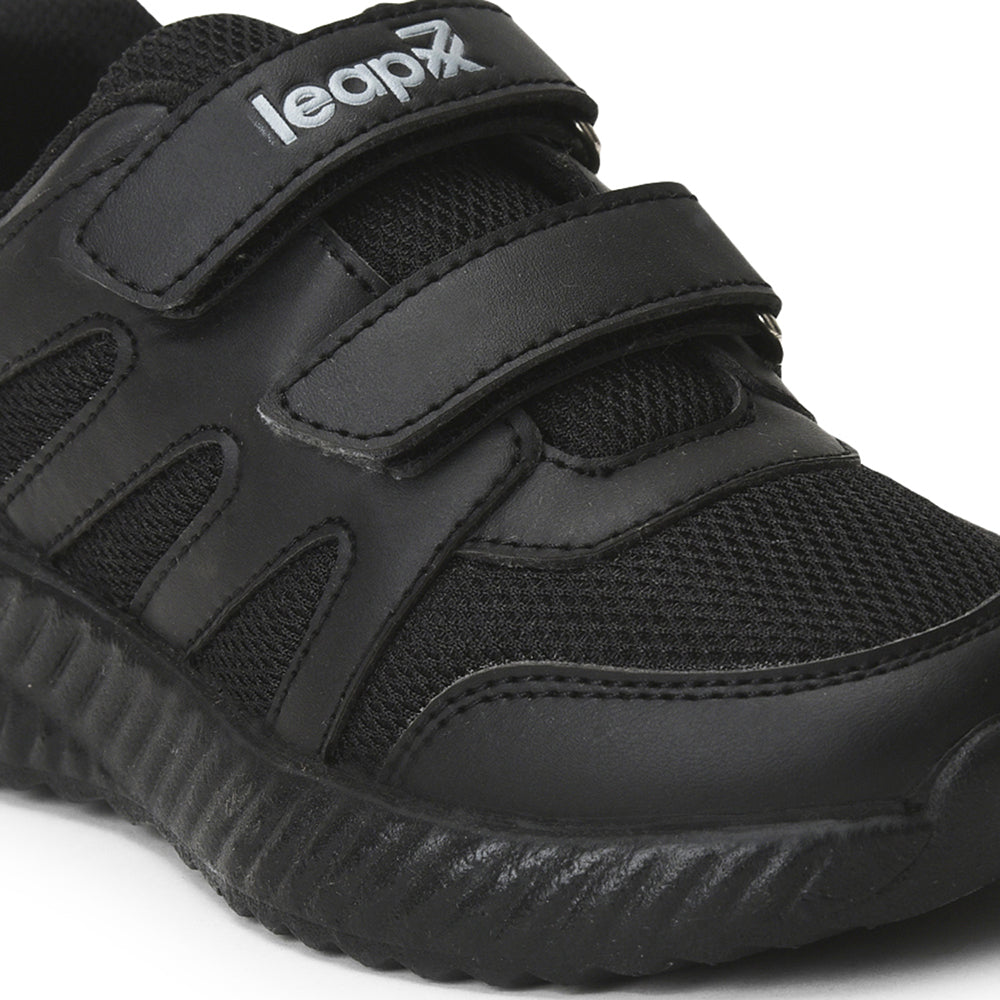 Leap7x By Liberty Kids NITSCHO-1V Black School Non Lacing Shoes