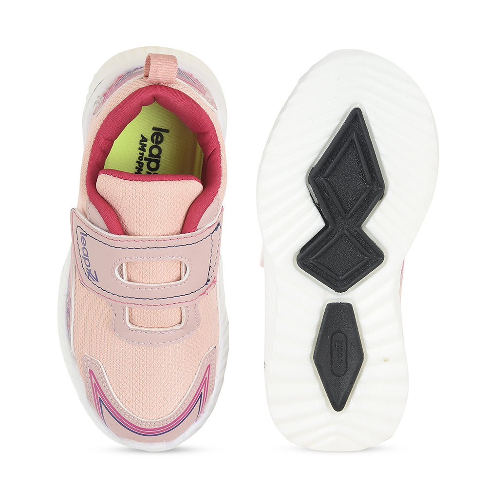 Leap7x by Liberty Kids NITKID-2 Peach Sports Non Lacing Shoes