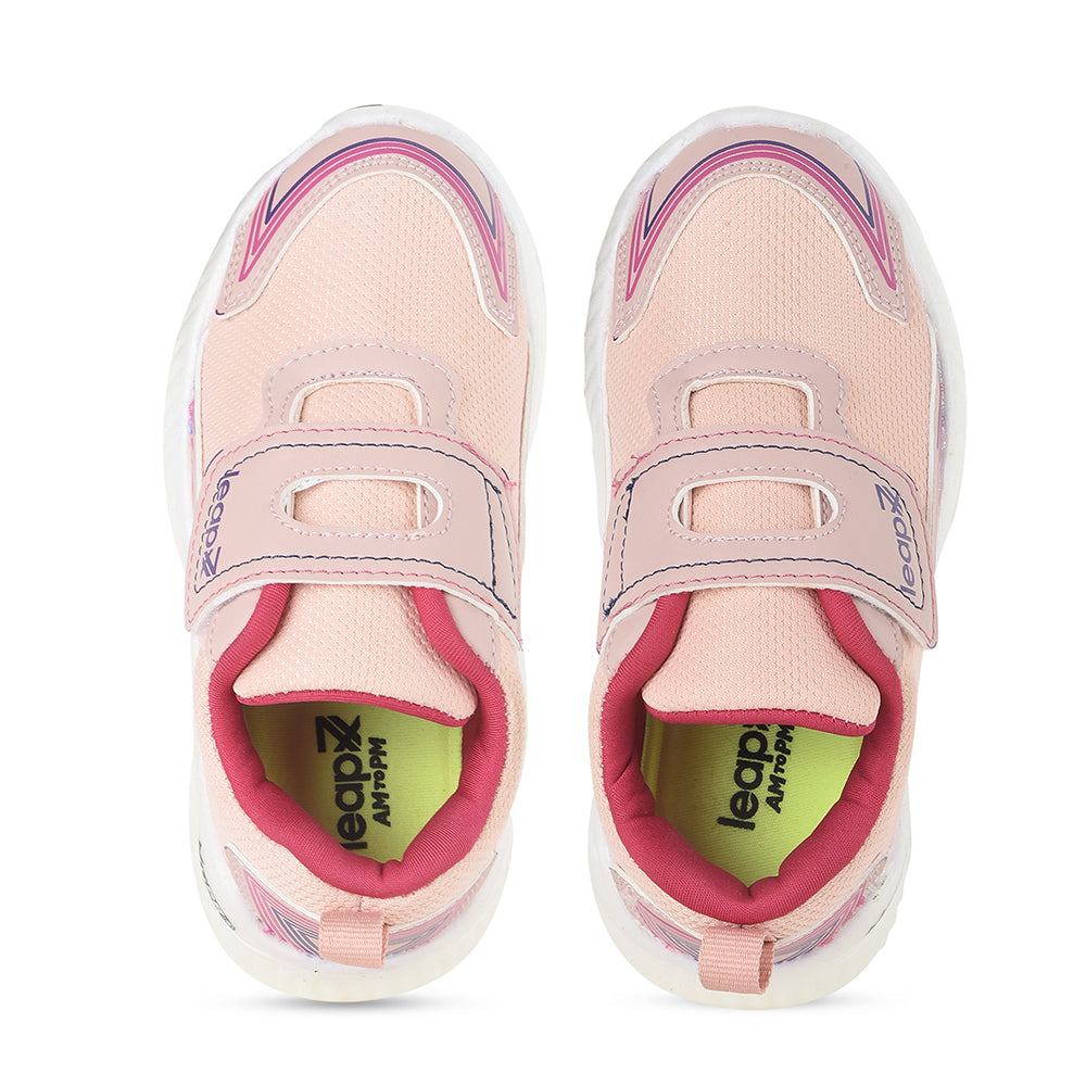 Leap7x by Liberty Kids NITKID-2 Peach Sports Non Lacing Shoes