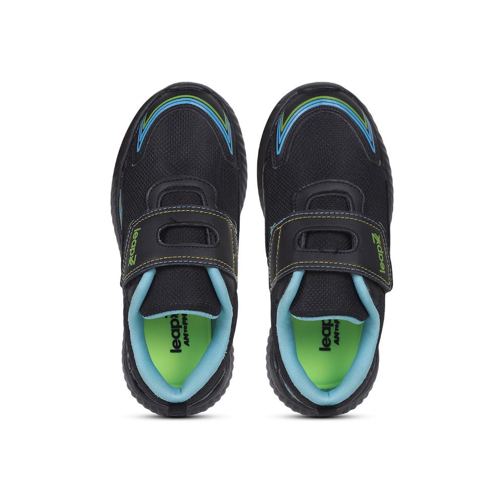 Leap7x By Liberty Kids NITKID-2 Black Sports Non Lacing Shoes