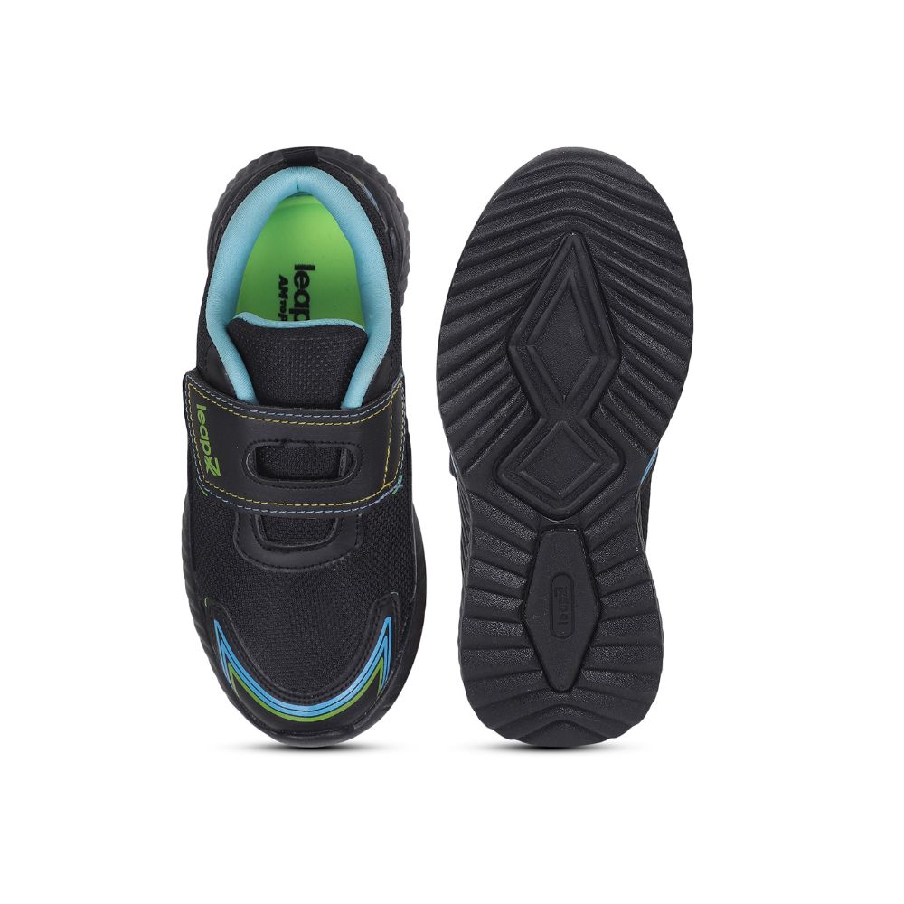 Leap7x By Liberty Kids NITKID-2 Black Sports Non Lacing Shoes