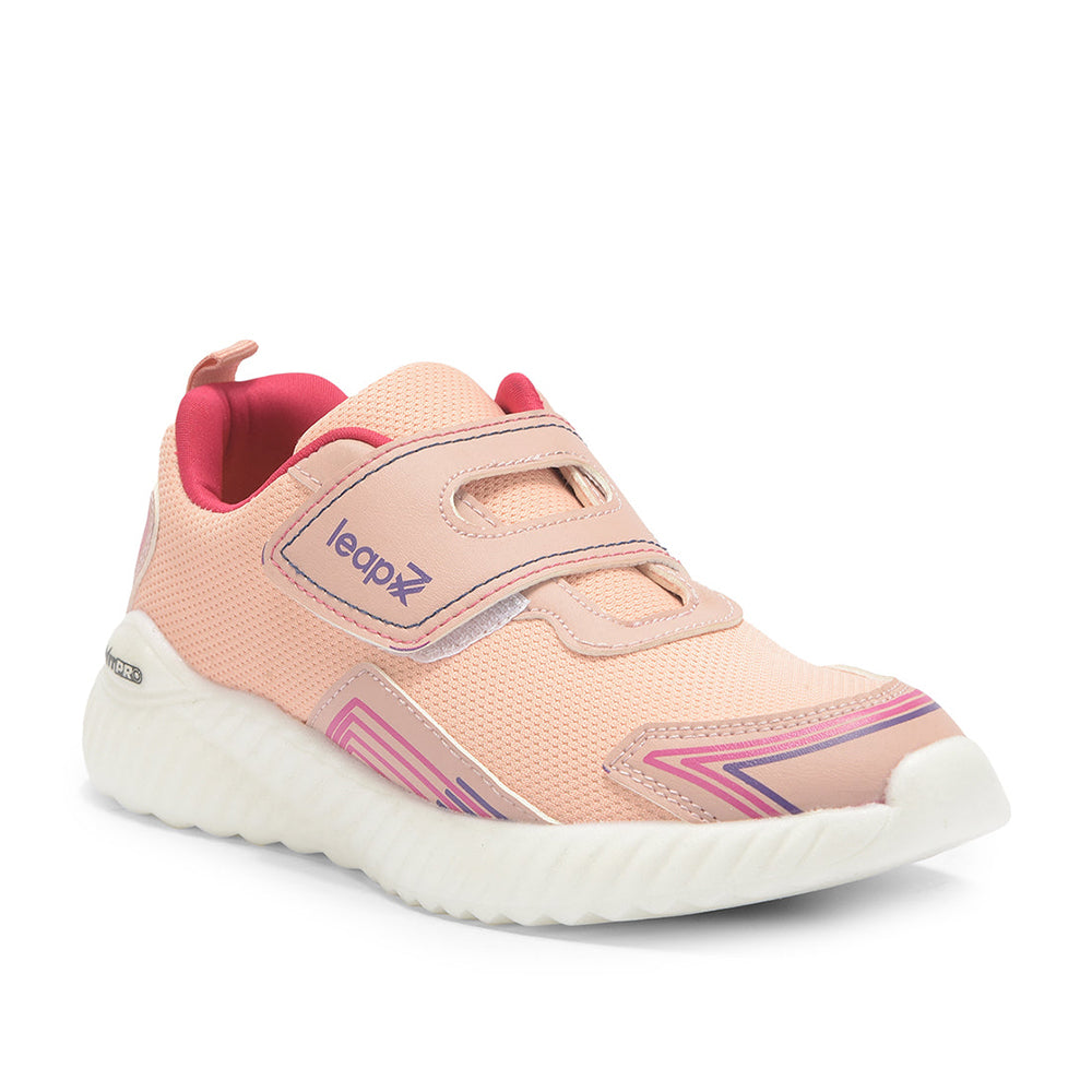 Leap7x By Liberty Kids NITKID-2 Peach Sports Non Lacing Shoes