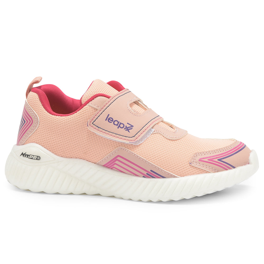 Leap7x By Liberty Kids NITKID-2 Peach Sports Non Lacing Shoes