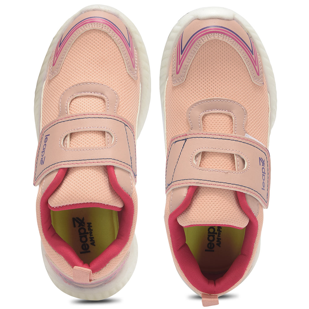 Leap7x By Liberty Kids NITKID-2 Peach Sports Non Lacing Shoes