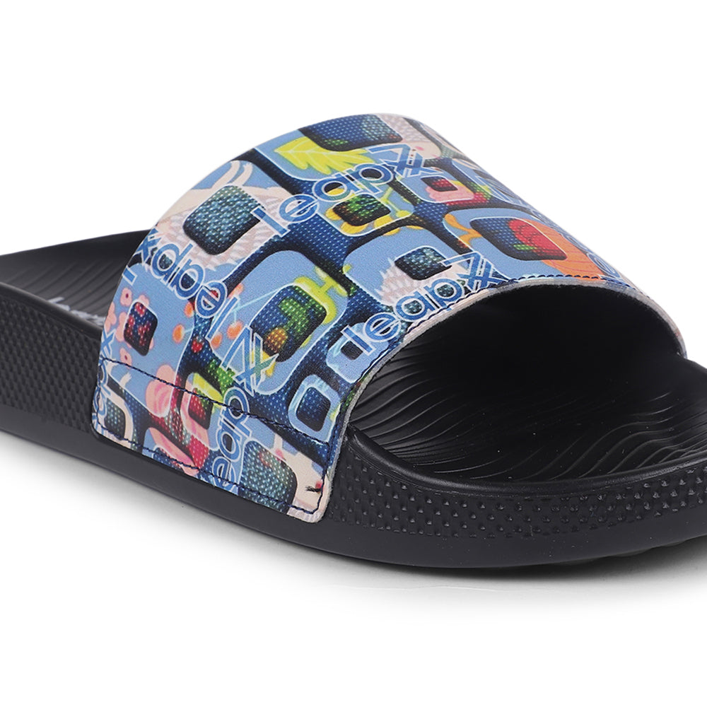 Leap7x Casual S.Blue Slides For Women NITWALK-1L By Liberty