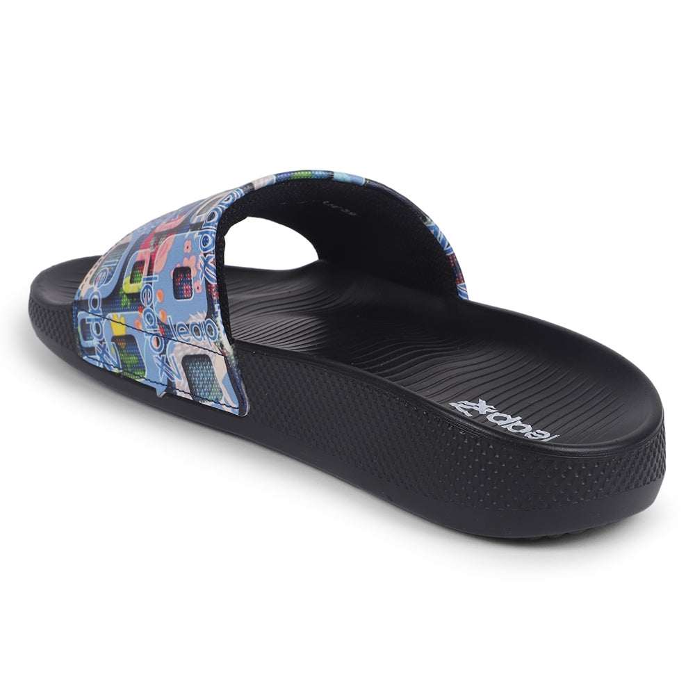 Leap7x Casual S.Blue Slides For Women NITWALK-1L By Liberty