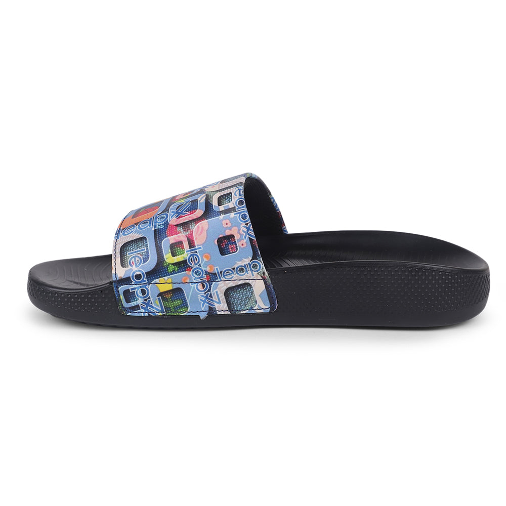 Leap7x Casual S.Blue Slides For Women NITWALK-1L By Liberty