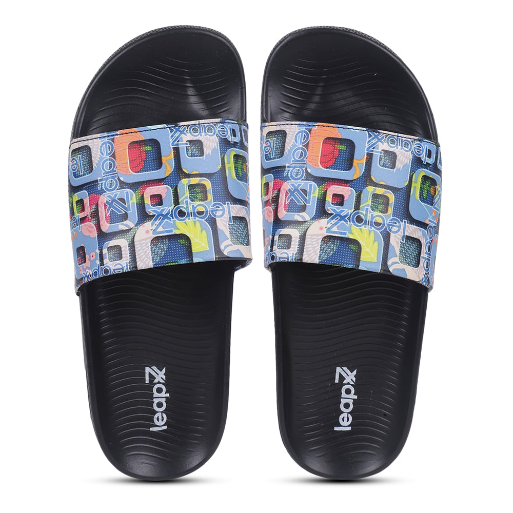 Leap7x Casual S.Blue Slides For Women NITWALK-1L By Liberty