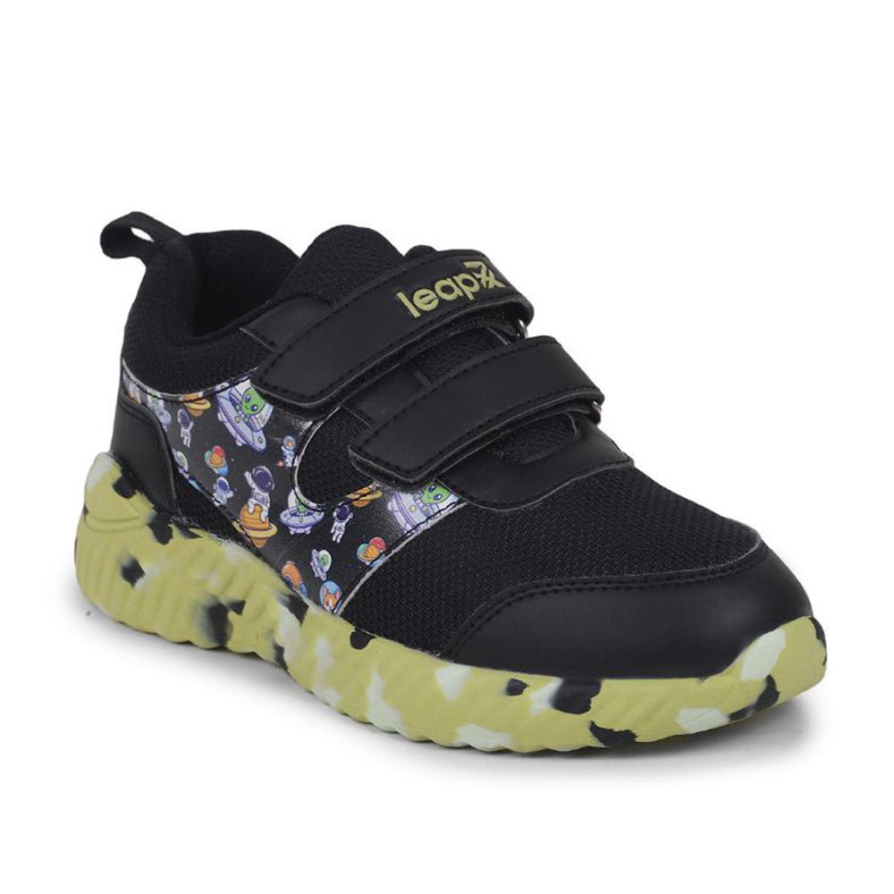 Leap7x By Liberty Kids NITKID-1 Black Sports Non Lacing Shoes