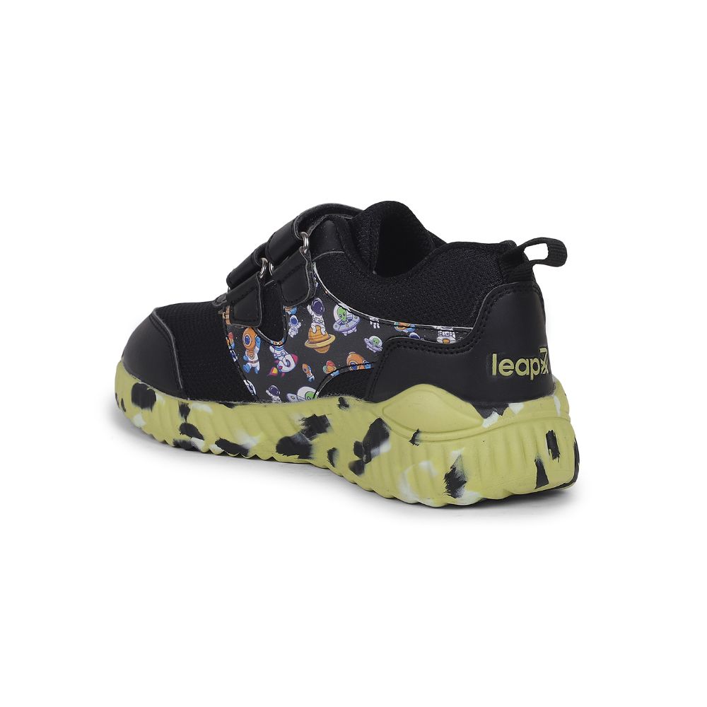 Leap7x By Liberty Kids NITKID-1 Black Sports Non Lacing Shoes