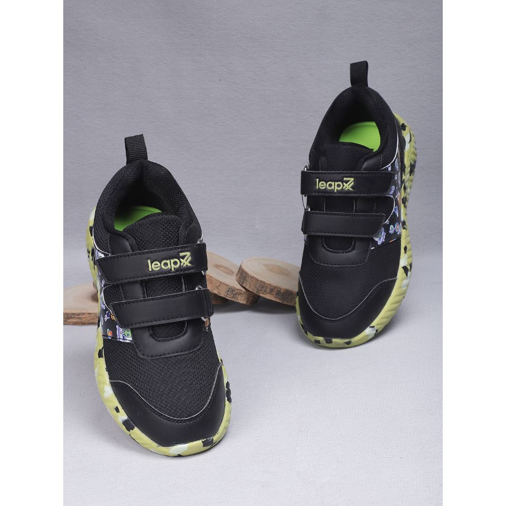 Leap7x By Liberty Kids NITKID-1 Black Sports Non Lacing Shoes