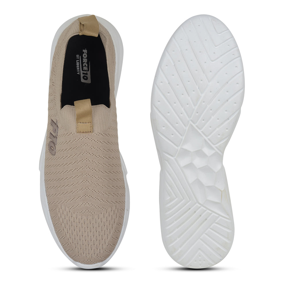 Force 1 By Liberty Men WINNY-1E Beige Sports Non Lacing Shoes