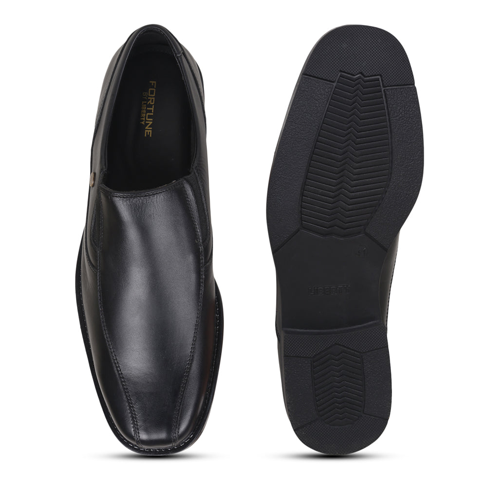 Fortune By Liberty Men ECO-2E Black Formal Non Lacing Shoes