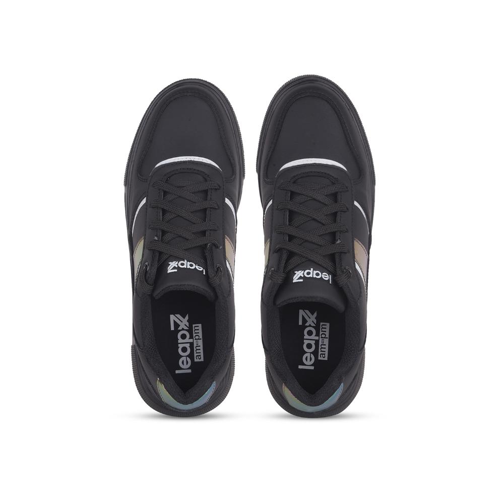 Leap7x Lacing Black Casual Sneakers For Women FEMINA-2 By Liberty