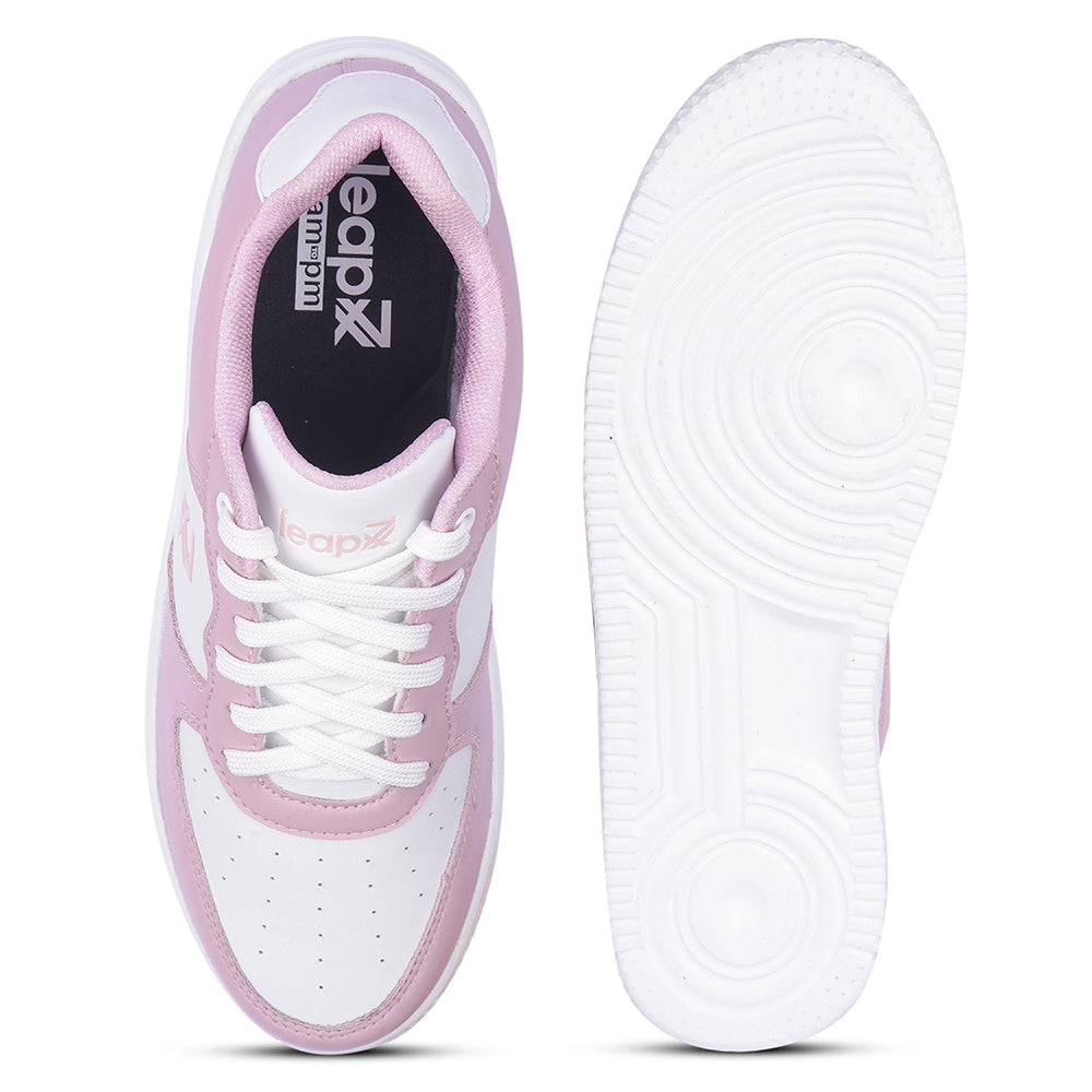 Leap7x Lacing Peach Casual Sneakers For Women MICO-3E By Liberty