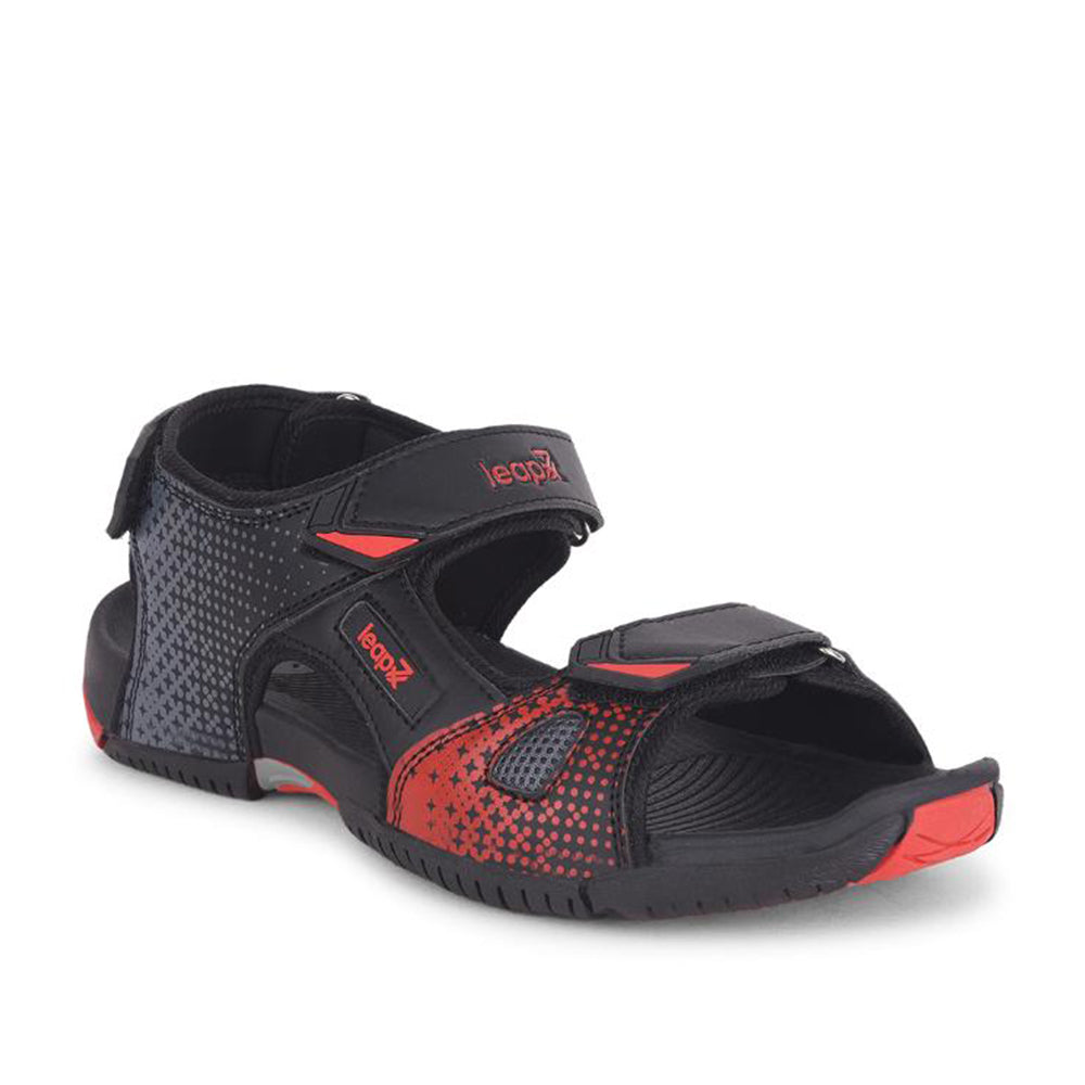 Leap7x By Liberty Mens MONACO Black Sporty Casual Sandal