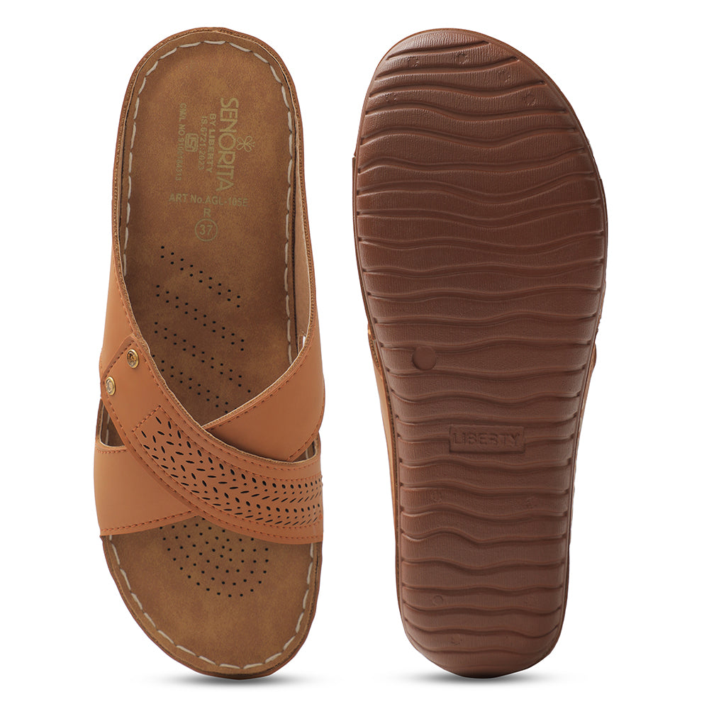 Senorita Tan Casual Slipper For Women AGL-105E 