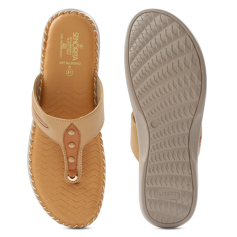 Senorita Beige Casual Slipper For Women S624-02 