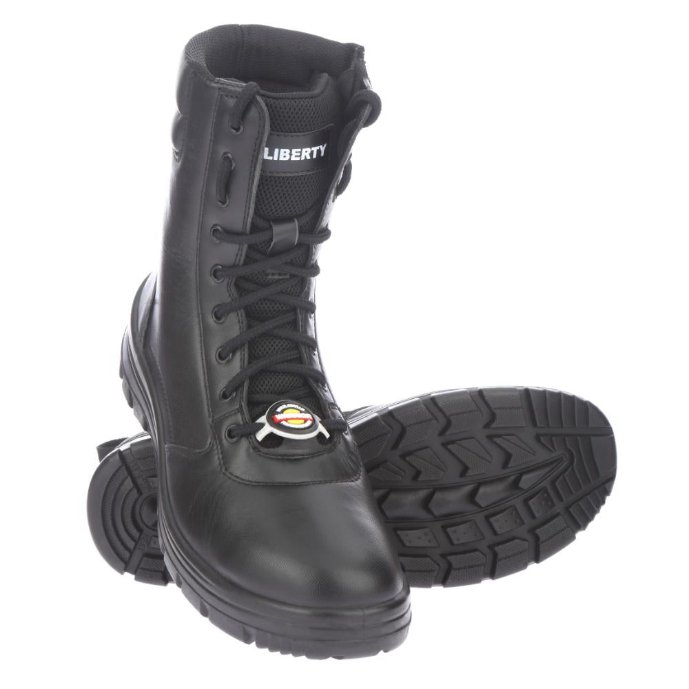 Warrior Genuine Leather Hard Toe Black Industrial Safety Shoes for Men 324-13 By Liberty